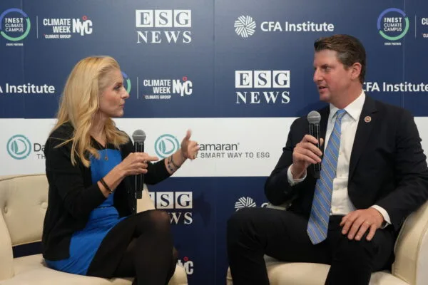 Photo Senator Henry Stern and ESG News journalist melike ayan